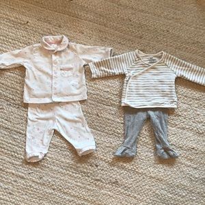 Two H&M Baby Girl Pajama Sets